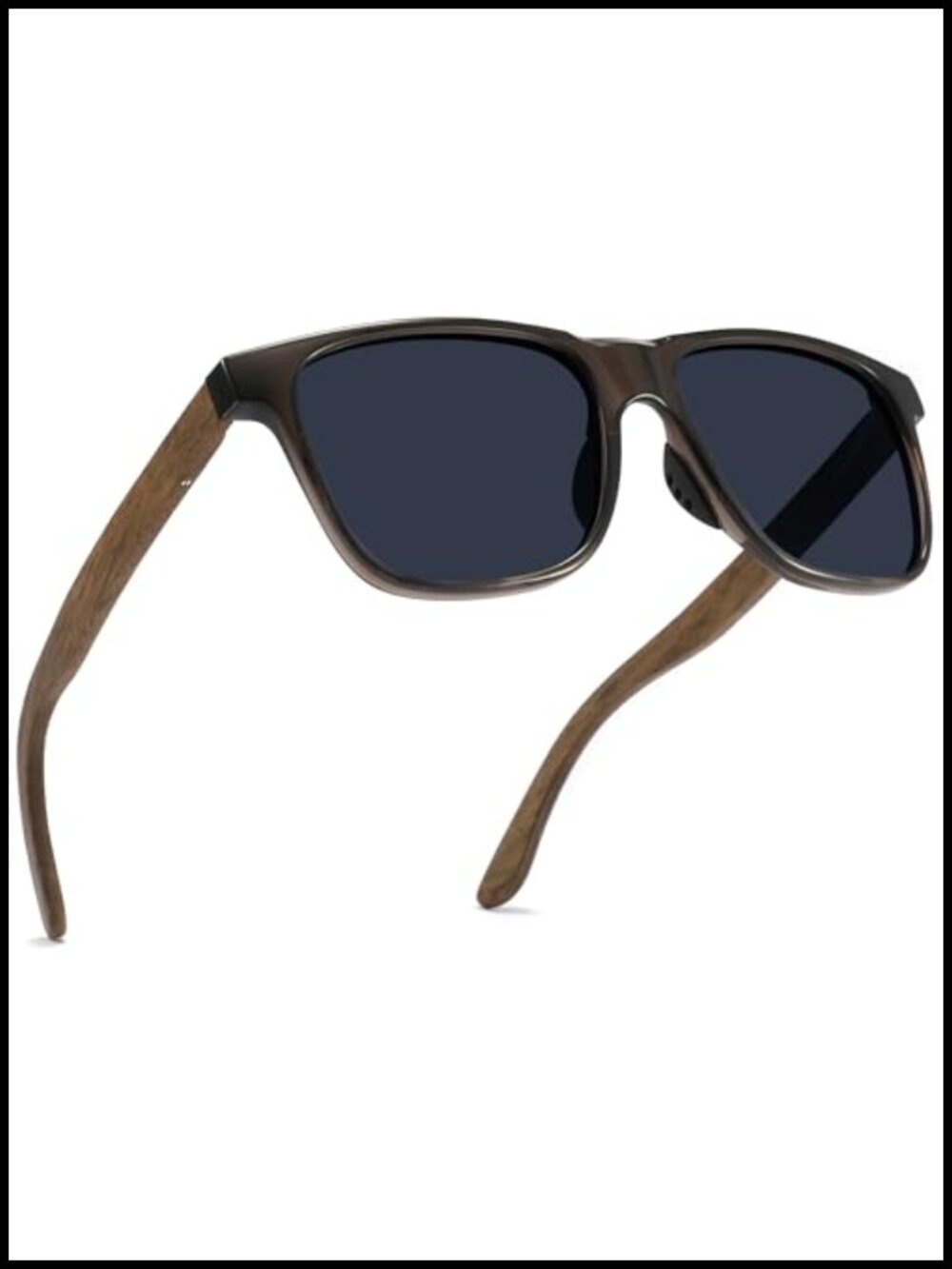 Polarized Wood Square Sunglasses 156mm Extra Large Fit Big Heads - Oversized